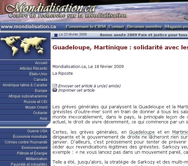Guadeloupe, Martinique : solidarité avec les grévistes ! Non à la répression ! 