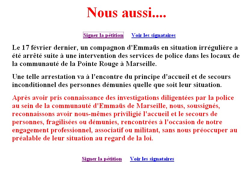 Cliquez pour signer la péition