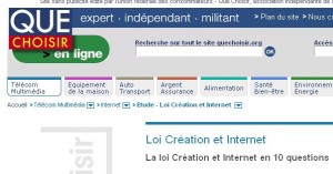 que_choisir L article d'octobre de que choisir sur l HADOPI